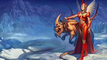 Girl with Beast, cool HD wallpaper