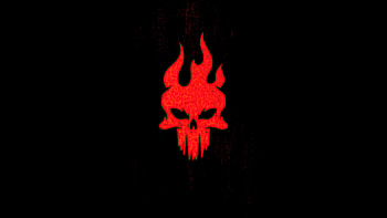 Red Skull, minimal, light logo HD wallpaper