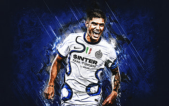 Joaquin Correa, Internazionale, Inter Milan, football, Joaquin Correa art, blue stone background, Serie A, Italy HD wallpaper