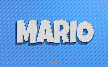 Mario, blue lines background, with names, Mario name, male names, Mario greeting card, line art, with Mario name HD wallpaper