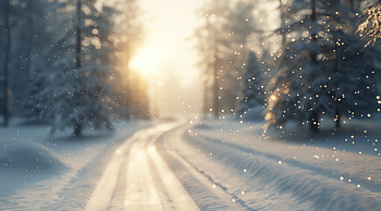 AI Art, snow, sunset HD wallpaper