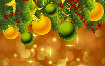 Christmas balls, bokeh, decor, balls, Christmas HD wallpaper