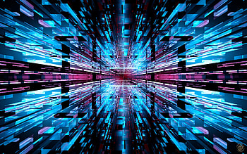 Fractal, Abstract, Glow, Perspective, Prospect, Fragments HD wallpaper