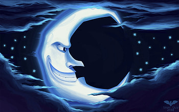 Art, Stars, Night, Moon, Smile HD wallpaper