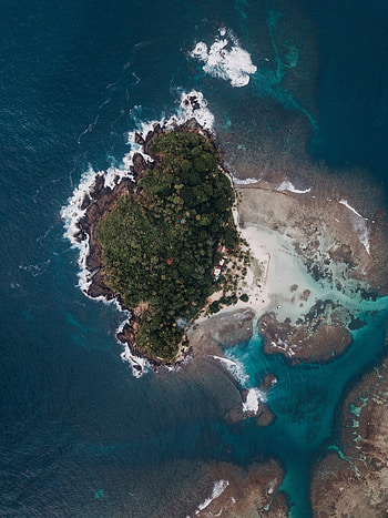 Nature, Water, Sea, View From Above, Height, Island HD phone wallpaper