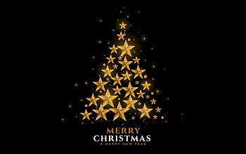 :), craciun, new year, golden, black, christmas, stars, tree HD wallpaper