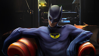 Batman Sitting, batman, superheroes, digital-art, artwork, artstation HD wallpaper