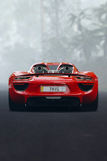 Sports, Porsche, Cars, Sports Car, Back View, Rear View, Porsche 918 HD phone wallpaper