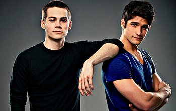 Teen Wolf (2011-), blue, tyler posey, black, lycan, werewolf, man, teen wolf, tv series, fantasy, scott, young, dylan o brien, actor, stiles HD wallpaper