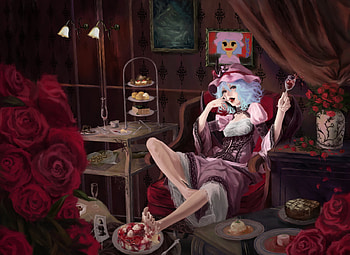 Remilia, anime, touhou, wall, girl, new, beauty HD wallpaper