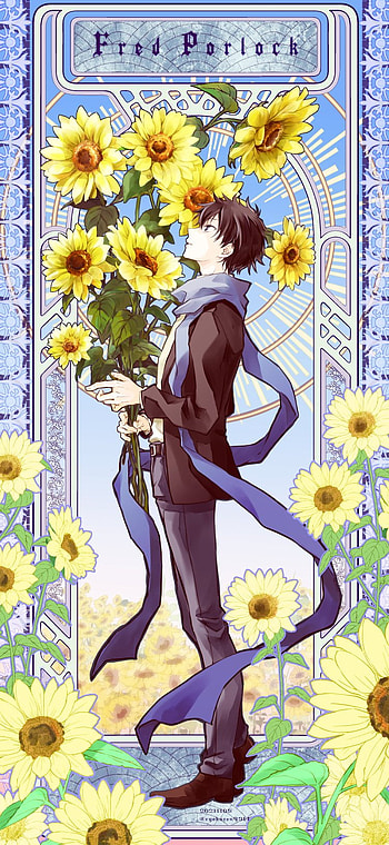 Fred porlock (ynm), art, flowers, moriarty the Patriot, yuukoku no moriarty, anime, fred porlock HD phone wallpaper