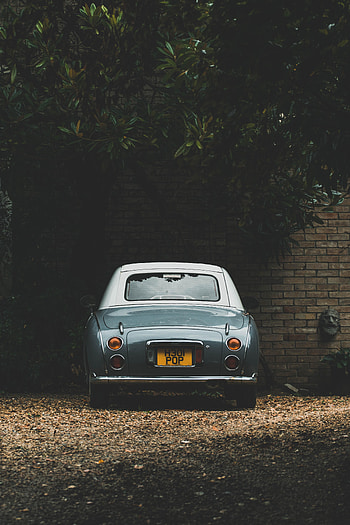 Cars, Car, Vintage, Grey, Back View, Rear View, Retro HD phone wallpaper