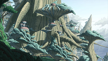 Landscape, Trees, Art, Building, Sci-Fi, Fiction, That's Incredible HD wallpaper