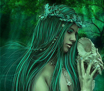 Girl in green, colors, girl, beautiful, beauty, grafik, green, splendor, lovely HD wallpaper