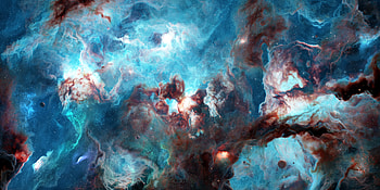 Nebula, tim barton, blue, fantasy, space, cosmos, stars HD wallpaper