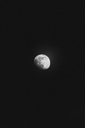 A captivating black and white graph of the moon against a dark night sky, perfect for backgrounds. HD phone wallpaper