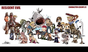 Resident Evil, chibi, monsters, zombie, chainsaw HD wallpaper