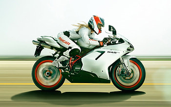 Ducati 848 EVO, ducati, motorcycles, vehicles, roads, woman HD wallpaper
