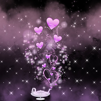 Genie love lamp bg, magic, pink, background, genie lamp, hearts, smoke HD phone wallpaper