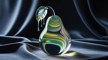Iridescent Glass Pear —, Pear HD wallpaper