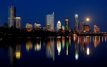 Cities, Night, Skyscrapers, Evening, Texas, Austin HD wallpaper