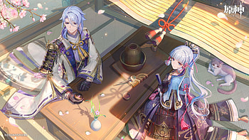 Kamisato Ayaka And Kamisato Ayato Genshin Impact HD wallpaper