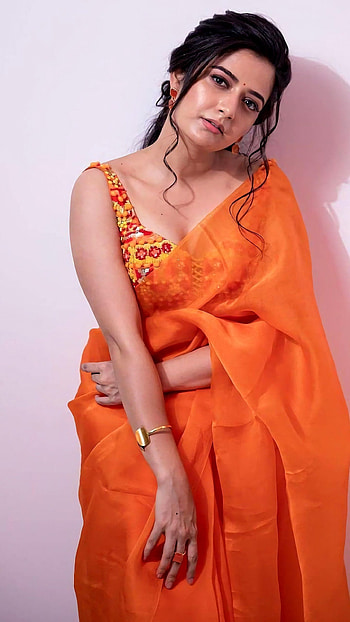 Ashika Ranganath, kannada actress, saree beauty HD phone wallpaper