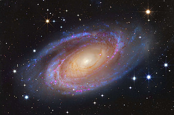Bright Spiral Galaxy M81, galaxy, fun, space, cool, stars HD wallpaper