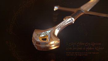 Anduril Sword, LOTR franchise, King Elessar's weapon, 3D model HD wallpaper