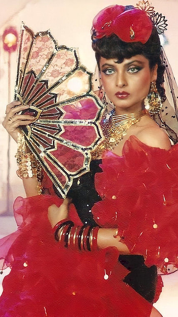Rekha, bollywood actress, vintage HD phone wallpaper