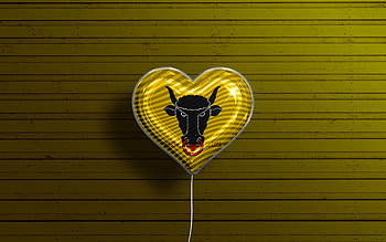 I Love Uri, , realistic balloons, yellow wooden background, Day of Uri, swiss cantons, flag of Uri, Switzerland, balloon with flag, Cantons of Switzerland, Uri flag, Uri HD wallpaper