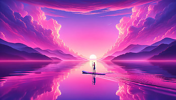 Paddle Board Sunset Serenity, paddle board, lake, couple, silhouette HD wallpaper
