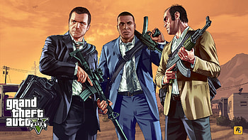 Los Santos skyline, Epic car chases, Gang warfare, High-speed pursuits HD wallpaper