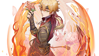 Yellow Short Hair Thoma Genshin Impact HD wallpaper