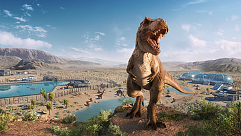 Jurassic World: Evolution 2, Tyrannosaurus Rex HD wallpaper