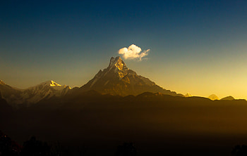 Himalayas, sunset, mountains range, clouds HD wallpaper