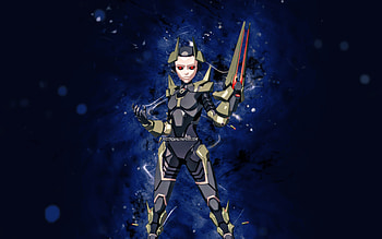 Mechafusion Lexa, , blue neon lights, Fortnite Battle Royale, Fortnite characters, Mechafusion Lexa Skin, Fortnite, Mechafusion Lexa Fortnite HD wallpaper