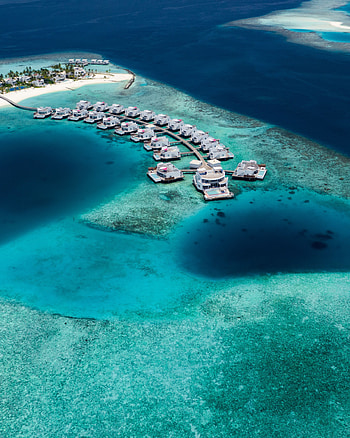 Nature, Water, Sky, View From Above, Ocean, Bungalow HD phone wallpaper