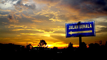 one way.., clouds, twilight, sky, sunset HD wallpaper