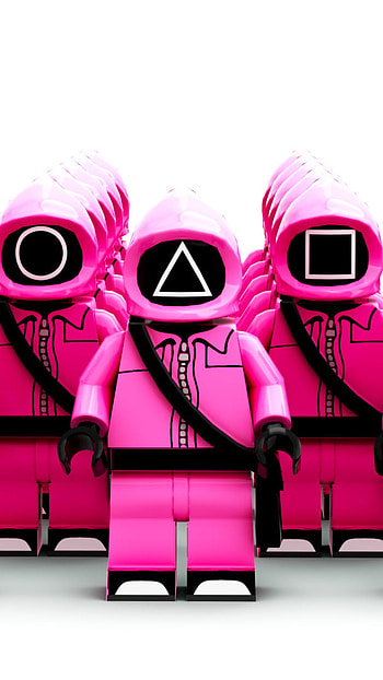 red junk suite toy, squid game HD phone wallpaper