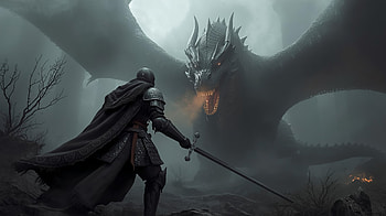 Fearless, warrior, dragon, sword HD wallpaper