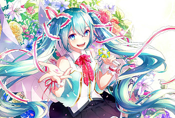 Happy, mood, long hair, blue, Hatsune Miku HD wallpaper
