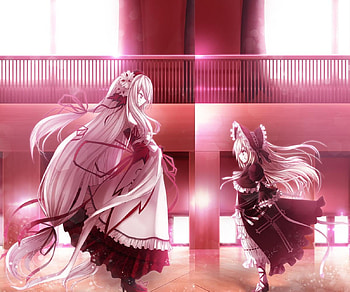 blood cura small and big, gothic, pink, cura, blood, dress HD wallpaper