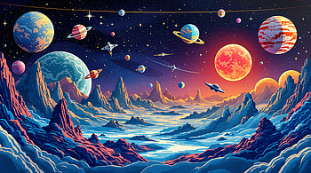 Stellar Dreamscape: Sci-Fi Planet, sci fi planet, space, planet, landscape, Stars HD wallpaper