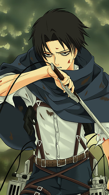 Levi, black hair, sword, weapon, Levi Ackerman, Anime, Attack on Titan HD phone wallpaper