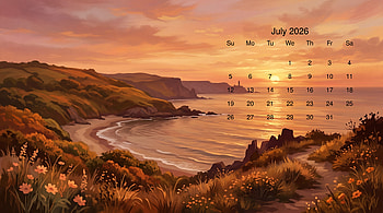 July 2026 Calendar HD wallpaper