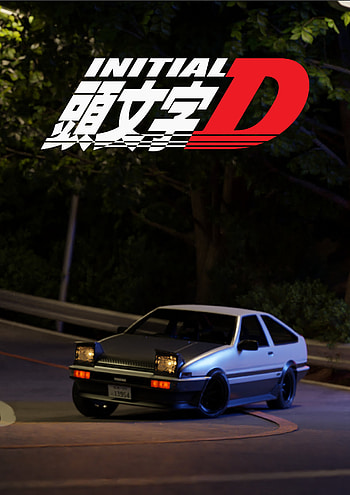 Initial D Anime, 3D animation, Creative artwork, Graphic excellence HD phone wallpaper