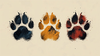 Colorful Dog Paw Prints, dog, paw print HD wallpaper