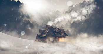 Art, Glare, Structure, House, hop, Snowstorm HD wallpaper