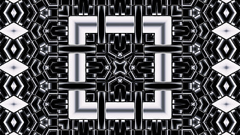 Black and White Pattern, shapes, Abstract, kaleidoscope HD wallpaper